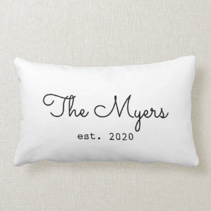 Personlig Farmhouse Stil Efternamn Pillow Lumbarkudde