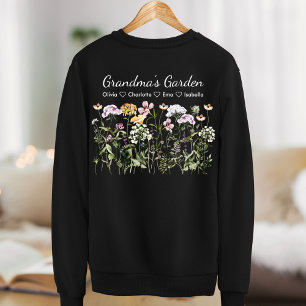 Personlig Farmors Vildblomsterträdgård Svart T Shirt