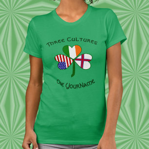 Personlig Färöarna Irland USA Shamrock T Shirt