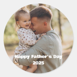 Personlig Fars dag 2026 Foto Runt Klistermärke