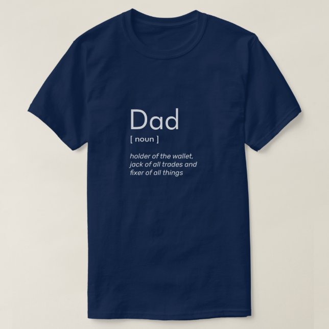Personlig Fars dag Blue T-Shirt (Design framsida)