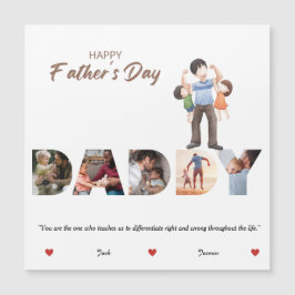 Personlig Fars dag DADDY Photo Collage Magnetisk Inbjudningskort