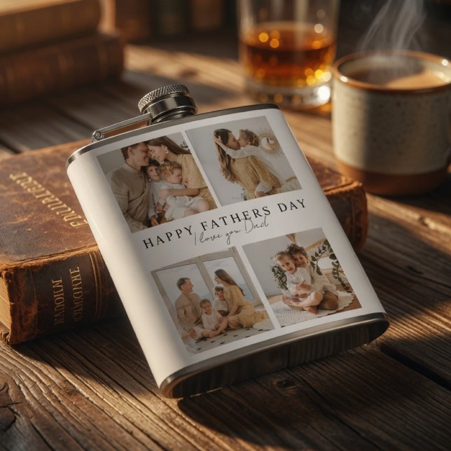 Personlig Fars dag Fotoflaska | Anpassad Pappa Fickplunta (Skapare uppladdad)