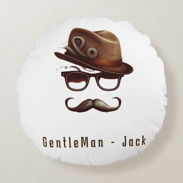 Personlig Fars dag Gift från Kids Rund Kudde (Framsidan)