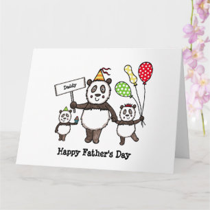 Personlig Fars Dag-kort med Panda Party Kort