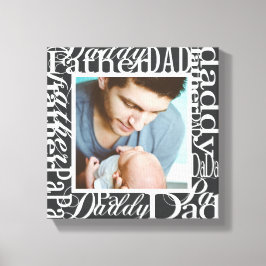 Personlig Fars dag Ord Collage Photo Print Canvastryck