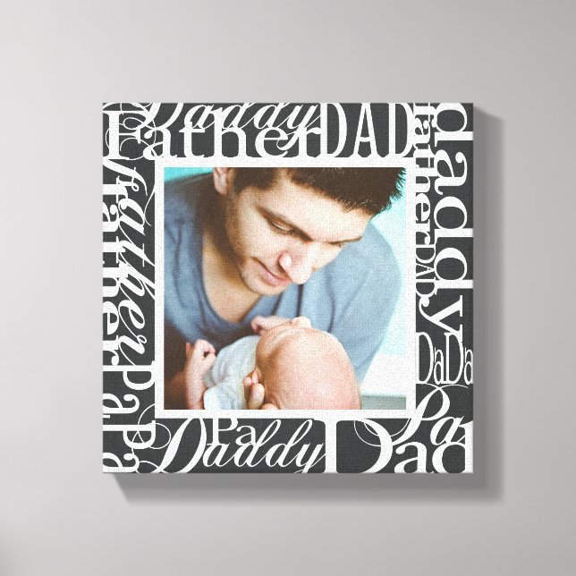 Personlig Fars dag Ord Collage Photo Print Canvastryck (Framsida)