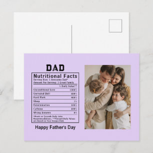 Personlig Fars dag Pappa Näringsfakta Vykort