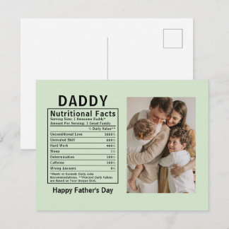 Personlig Fars dag Pappa Näringsfakta Vykort