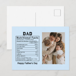 Personlig Fars dag Pappa Näringsfakta Vykort