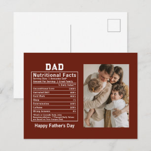 Personlig Fars dag Pappa Näringsfakta Vykort