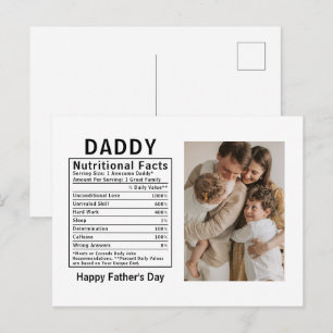 Personlig Fars dag Pappa Näringsfakta Vykort