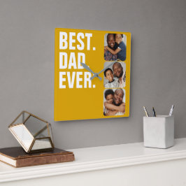 Personlig Fars dag Photo Gift Best Pappa någonsin Fyrkantig Klocka