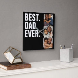 Personlig Fars dag Photo Gift Best Pappa någonsin Fyrkantig Klocka