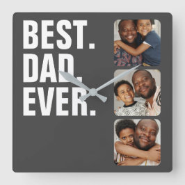 Personlig Fars dag Photo Gift Best Pappa någonsin Fyrkantig Klocka