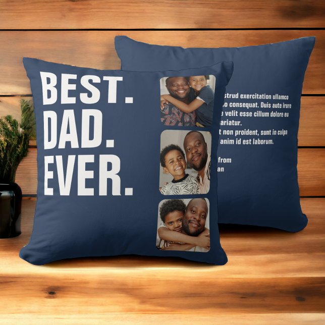 Personlig Fars dag Photo Gift Best Pappa någonsin Kudde (Skapare uppladdad)
