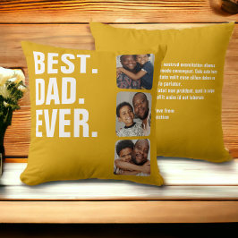 Personlig Fars dag Photo Gift Best Pappa någonsin Kudde