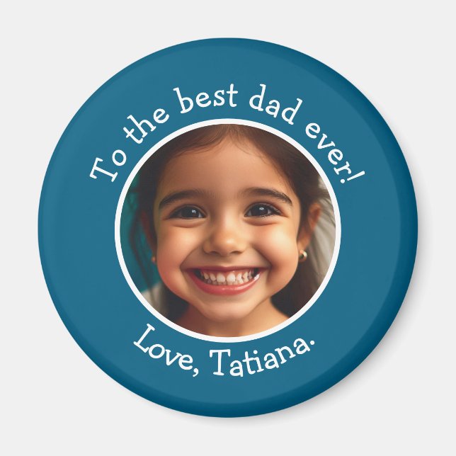 Personlig Fars dag Photo Namn Keepsak Magnet (Framsidan)