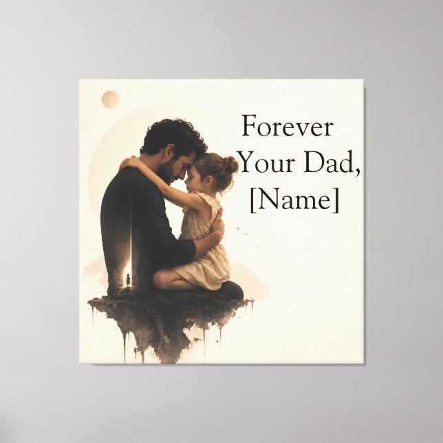 Personlig Fars Dag Present Från Dotter Canvas (Framsida)