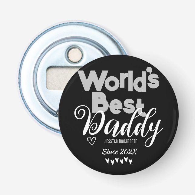 Personlig Fars dag, världens bästa pappa-gåva Flasköppnare (Framsidan)