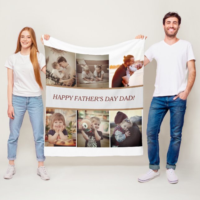 Personlig Far's Day Photo Blanket Fleecefilt (På plats)