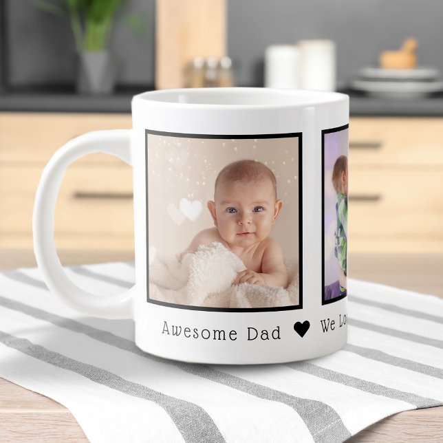 Personlig Farsdag med flera foton Jumbo Mugg (Skapare uppladdad)