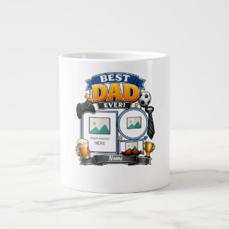 Personlig Farsdags Fototräja Jumbo Mugg
