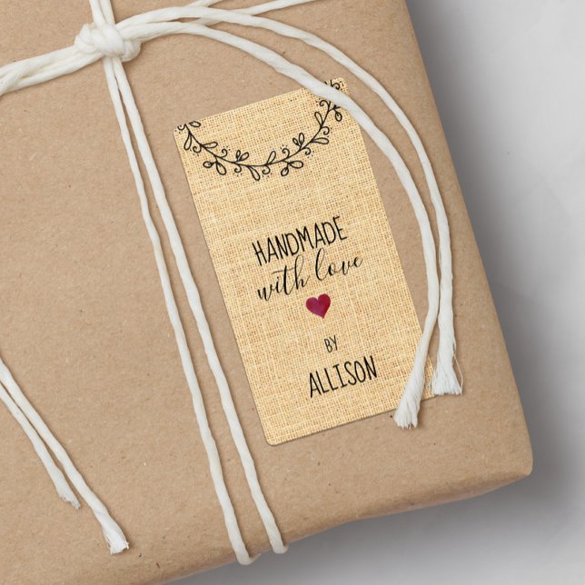 Personlig Faux Fabric Titta handgjord Kärlek Heart Fraktsedel (Skapare uppladdad)