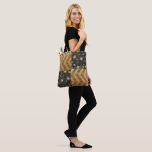 Personlig Faux Guld Stars & Rand design Tygkasse
