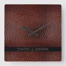 Personlig Faux Leather Brown Embossed