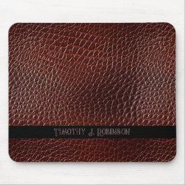 Personlig Faux Leather Brown Embossed Musmatta