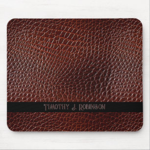 Personlig Faux Leather Brown Embossed Musmatta
