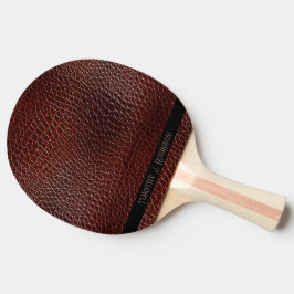 Personlig Faux Leather Brown Embossed Pingisracket