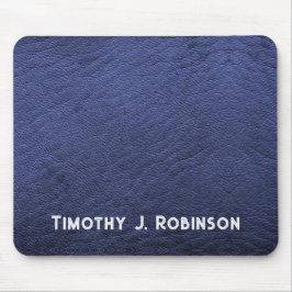 Personlig Faux marin Blue Leather Mouse Pad Musmatta