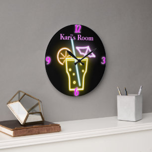 Personlig Faux Neon Clock Stor Klocka