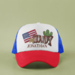 Personlig Faux Patches Howdy USA flagga Keps<br><div class="desc">Den här designen kan vara personlig i det område som tillhandahålls genom att ändra fotot och/eller text. Du kan också anpassa den genom att klicka på Anpassa den här mallen och sedan välja klicka för att anpassa ytterligare alternativ och ta bort eller ändra färg i bakgrunden, lägga till text, ändra...</div>