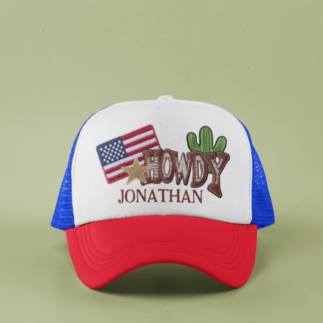 Personlig Faux Patches Howdy USA flagga Keps (Skapare uppladdad)
