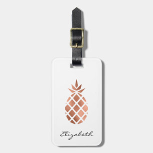 Personlig Faux Ro guldfoil Pineapple Bagagebricka
