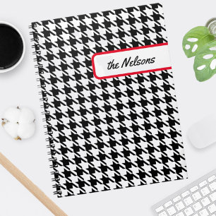 Personlig Faux Tab Classic Houndstooth Anteckningsbok