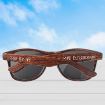 Personlig Faux Wood Snyggt Plastic Sunglass