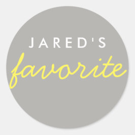 Personlig Favorit Gult Lila Grått Grått Runt Klistermärke