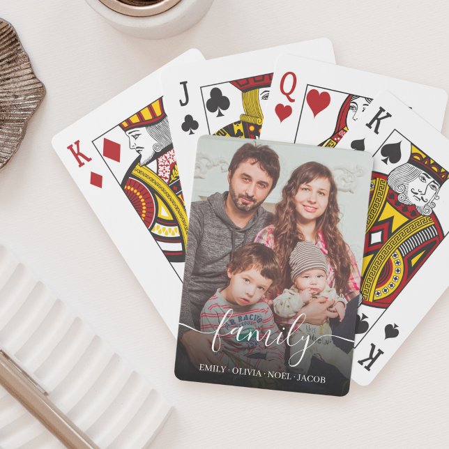 Personlig Favorite Family Photos Modern Script Casinokort (Skapare uppladdad)