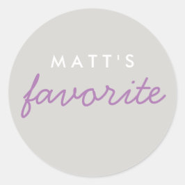 Personlig Favorite Lavender Lila Grått Grått Runt Klistermärke