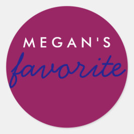 Personlig Favorite Maroon Magenta Navy Blue Runt Klistermärke
