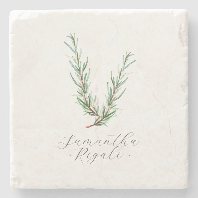 Personlig Favoriter Vattenfärg Rosemary Stenunderlägg (Framsidan)