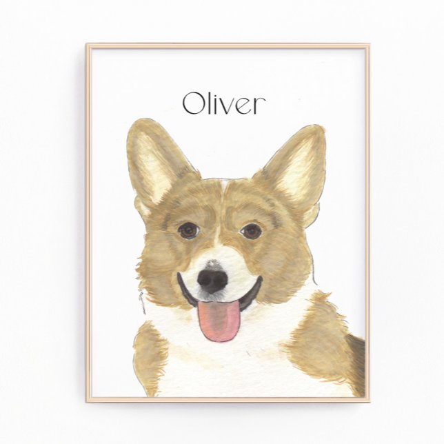 Personlig Fawn and White Corgi Art Fototryck (Skapare uppladdad)