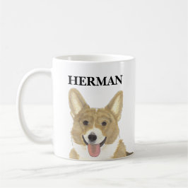 Personlig Fawn and White Corgi Kaffemugg