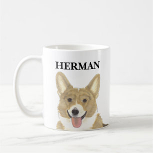 Personlig Fawn and White Corgi Kaffemugg