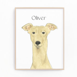 Personlig Fawn Greyhound Hund Art Fototryck