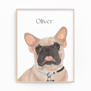 Personlig Fawn Mask Frenchie Fransk Bulldog Fototryck
